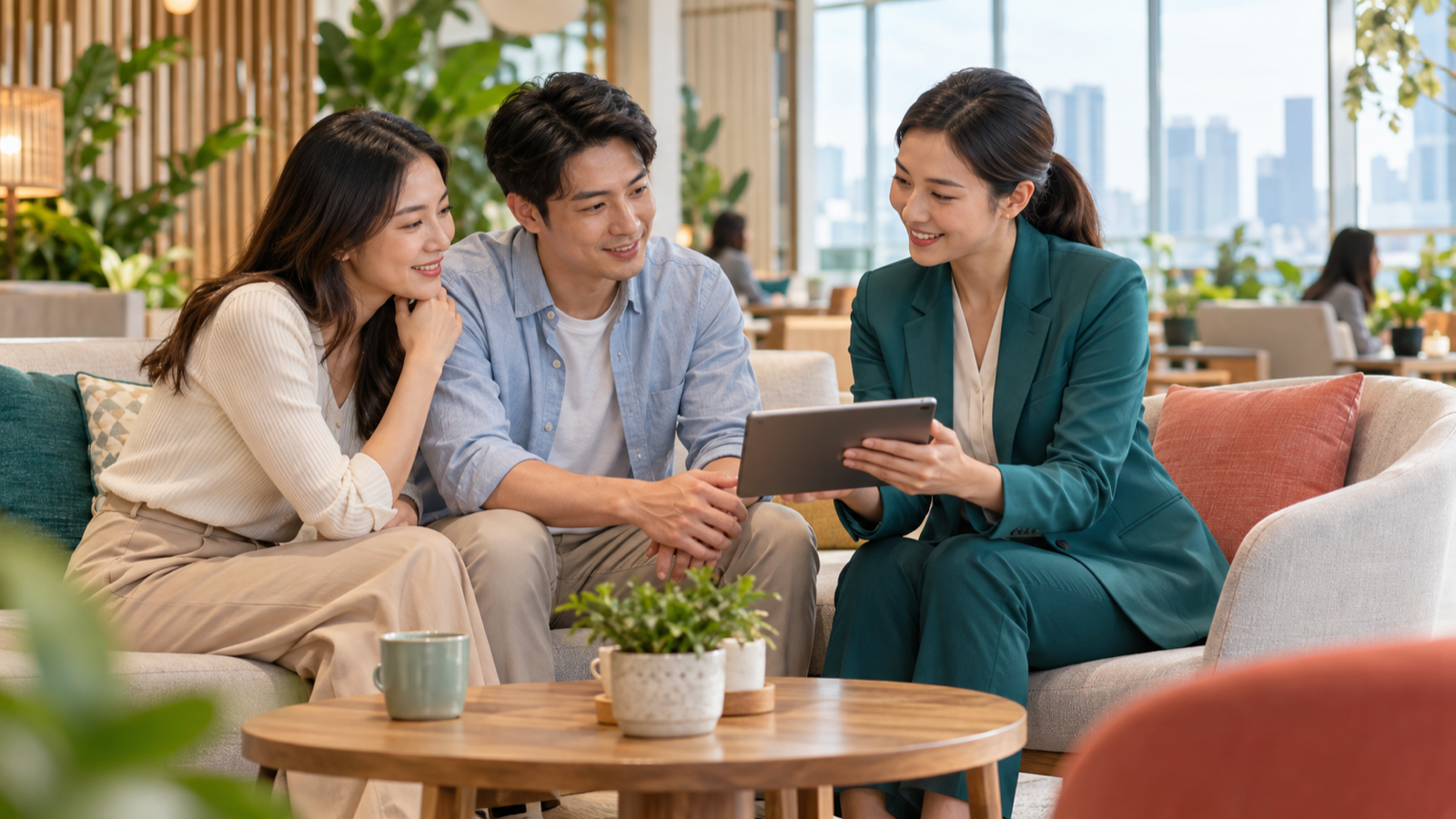 Thai customers receiving financial guidance